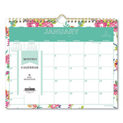 Blue Sky® Day Designer Peyton Wall Calendar, Peyton Floral Artwork, 11 x 8.75, White/Multicolor Sheets, 12-Month (Jan to Dec): 2024