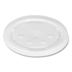 SOLO® Polystyrene Plastic Flat Straw-Slot Cold Cup Lids
