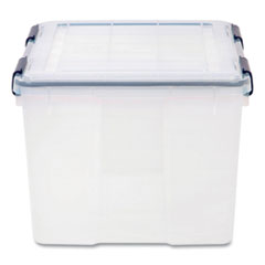 IRIS WEATHERTIGHT Latching Flat Lid Storage Box, 11.5 gal, 15.7" x 19.7" x 11.7", Clear