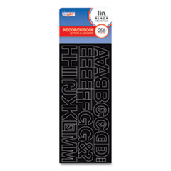 Creative Start® Letters, Numbers and Symbols, Adhesive, Black with White Outline, 1"h ,256 Characters