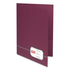 Oxford™ Monogram Series Business Portfolio, 0.5" Capacity, 11 x 8.5, Burgundy with Embossed Gold Foil Accents, 4/Pack