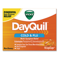 DayQuil® Cold and Flu Multi-Symptom Relief LiquiCaps, 16/Box