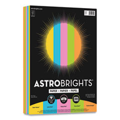 Astrobrights® Color Paper - "Radiant" Assortment, 24 lb Bond Weight, 8.5 x 11, Assorted Radiant Colors, 300/Pack