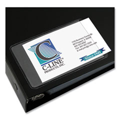 C-Line® Self-Adhesive Business Card Holders, Side Load, 2 x 3.5, Clear, 10/Pack