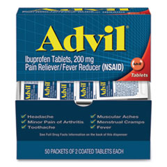 Advil® Ibuprofen Tablets, Two-Pack, 50 Packs/Box