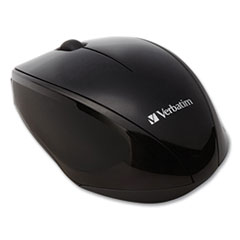 Verbatim® Wireless Notebook Multi-Trac Blue LED Mouse, 2.4 GHz Frequency/32.8 ft Wireless Range, Left/Right Hand Use, Black