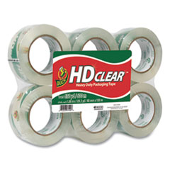 Duck® Heavy-Duty Carton Packaging Tape, 3" Core, 1.88" x 109.3 yds, Clear, 6/Pack