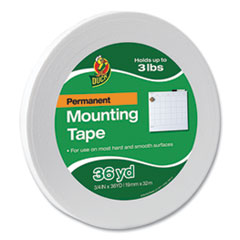 Duck® Double-Stick Foam Mounting Tape, Permanent, Holds Up to 2 lbs, 0.75" x 36 yds