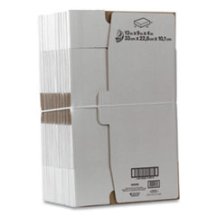 Duck® Self-Locking Mailing Box, Regular Slotted Container (RSC), 13" x 9" x 4", White, 25/Pack