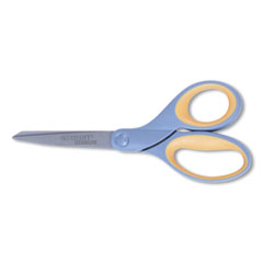 Westcott® Titanium Bonded Scissors, 8" Long, 3.5" Cut Length, Gray/Yellow Straight Handle