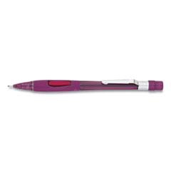 Pentel® Quicker Clicker Mechanical Pencil, 0.9 mm, HB (#2), Black Lead, Transparent Burgundy Barrel