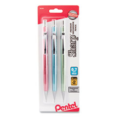 Pentel® Sharp Mechanical Pencil, 0.7 mm, HB (#2), Black Lead, Assorted Barrel Colors, 3/Pack