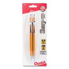 Pentel® Sharp Mechanical Pencil, 0.9 mm, HB (#2), Black Lead, Yellow Barrel, 2/Pack