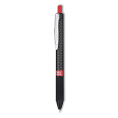 Pentel® Oh! Gel Pen, Retractable, Medium 0.7 mm, Red Ink, Black Barrel, Dozen