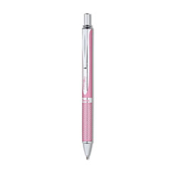 Pentel® EnerGel Alloy RT Gel Pen, Retractable, Medium 0.7 mm, Black Ink, Pink Barrel