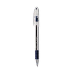 Pentel® R.S.V.P. Ballpoint Pen, Stick, Fine 0.7 mm, Blue Ink, Clear/Blue Barrel, Dozen