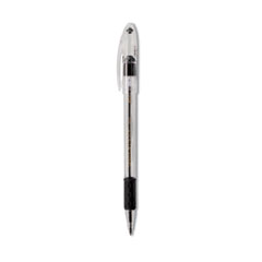 Pentel® R.S.V.P. Ballpoint Pen, Stick, Medium 1 mm, Black Ink, Clear/Black Barrel, Dozen