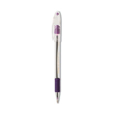Pentel® R.S.V.P. Ballpoint Pen, Stick, Medium 1 mm, Violet Ink, Clear/Violet Barrel, Dozen