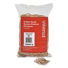 Universal® Rubber Bands, Size 16, 0.04" Gauge, Beige, 1 lb Box, 1,900/Pack