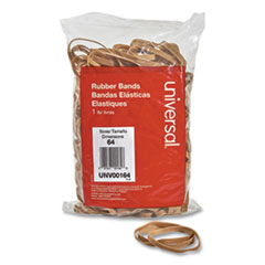 Universal® Rubber Bands, Size 64, 0.04" Gauge, Beige, 1 lb Bag, 320/Pack