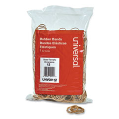 Universal® Rubber Bands, Size 12, 0.04" Gauge, Beige, 1 lb Box, 2,500/Pack