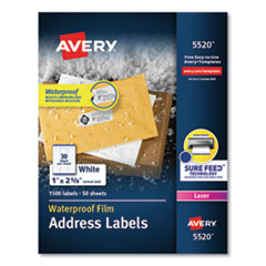 Avery® Waterproof Mailing Labels with TrueBlock® Technology