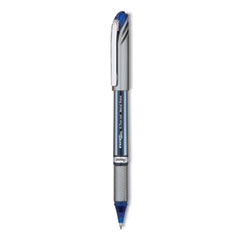 Pentel® EnerGel NV Gel Pen, Stick, Medium 0.7 mm, Blue Ink, Gray/Black/Blue Barrel, Dozen