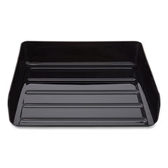 Side-Load Stackable Plastic Document Tray, 1 Section, Legal-Size, 15.06 x 9.72 x 3.01, Black, 2/Pack