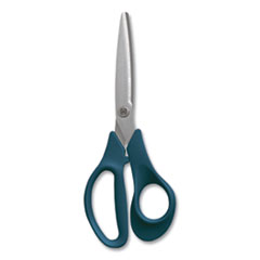 Stainless Steel Scissors, 8" Long, 3.58" Cut Length, Straight Green Handle