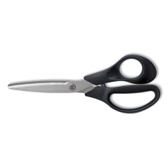 TRU RED™ Stainless Steel Scissors, 8" Long, 3.58" Cut Length, Black Straight Handle