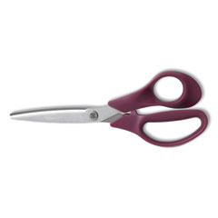 Stainless Steel Scissors, 8" Long, 3.58" Cut Length, Straight Purple Handle