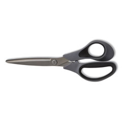 TRU RED™ Non-Stick Titanium-Coated Scissors, 8" Long, 3.86" Cut Length, Gun-Metal Gray Blades, Gray/Black Straight Handle, 2/Pack