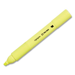 TRU RED™ Pen Style Chisel Tip Highlighter, Yellow Ink, Chisel Tip, Yellow Barrel, Dozen
