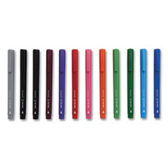 Permanent Marker, Pen-Style, Fine Bullet Tip, Assorted Colors, 12/Pack
