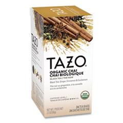 Tazo® Chai Organic Black Tea, Filter Bag, 24/Box