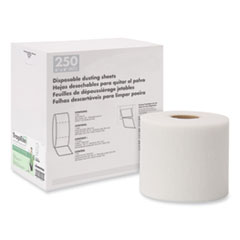 Boardwalk® TrapEze Disposable Dusting Sheets, 8" x 125 ft, White, 250 Sheets/Roll,