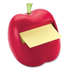 Post-it® Pop-up Notes Apple-Shaped Dispenser, For 3 x 3 Pads, Red, Includes 50-Sheet Canary Yellow Pop-Up Pad