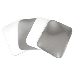 Durable Packaging Flat Board Lids for 3 Compartment MOW Foil Container, Silver, Paper, 500/Carton