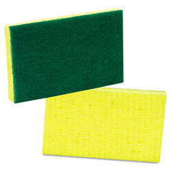 Scotch-Brite™ PROFESSIONAL Medium-Duty Scrubbing Sponge, 3.6 x 6.1, 0.7" Thick, Yellow/Green, 20/Carton