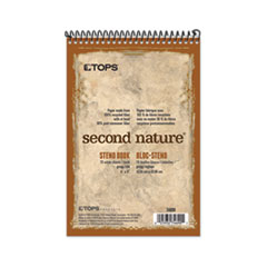 TOPS™ Second Nature Recycled Notepads, Gregg Rule, Brown Cover, 70 White 6 x 9 Sheets