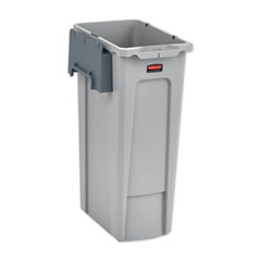 Rubbermaid® Commercial Slim Jim Recycling Station Kit, 23 gal, Resin, Gray