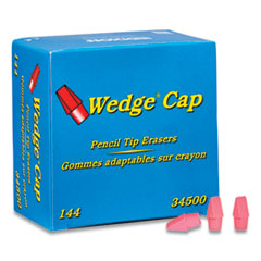 Dixon® Wedge Cap Erasers, For Pencil Marks, Pink, 144/Box