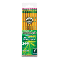 Ticonderoga® Pencils, HB (#2), Black Lead, Yellow Barrel, 24/Pack