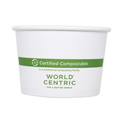 World Centric® Paper Bowls, 8 oz, 3.5" Diameter x 2.3"h, White, 1,000/Carton