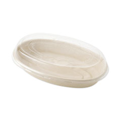 World Centric® PLA Lids for Fiber Burrito Bowls, 9.7" Diameter, Clear, Plastic, 300/Carton
