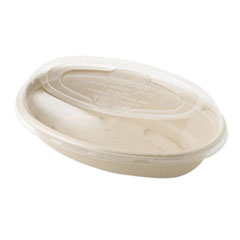 World Centric® PLA Lids for Fiber Burrito Bowls, 8" Diameter, Clear, Plastic, 400/Carton