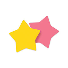 Post-it® Notes Die-Cut Star Shaped Notepads, 2.6 x 2.6, Pink, Yellow, 75 Sheets/Pad, 2 Pads/Pack