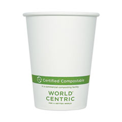 World Centric® Paper Hot Cups, 12 oz, White, 1,000/Carton