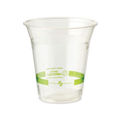 World Centric® PLA Clear Cold Cups, 12 oz, Clear, 1,000/Carton