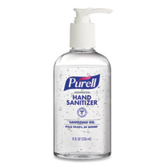 PURELL® Advanced Gel Hand Sanitizer, 8 oz Pump Bottle, Clean Scent, 12/Carton
